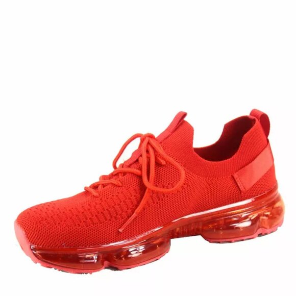 COPY - Women's Fashion Lace Up Bubble Sole Stretch Elastic Mesh Sneaker Shoes - Picture 13 of 16